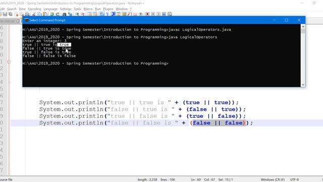 Java Logical Operators (||) (^) смотреть онлайн