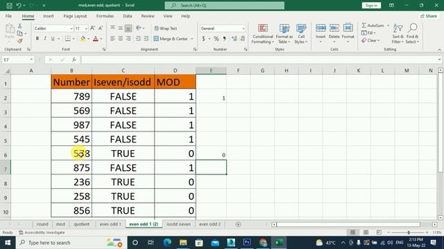 How to use iseven or isodd in Excel 2021| Iseven or Isodd Function in excel смотреть онлайн