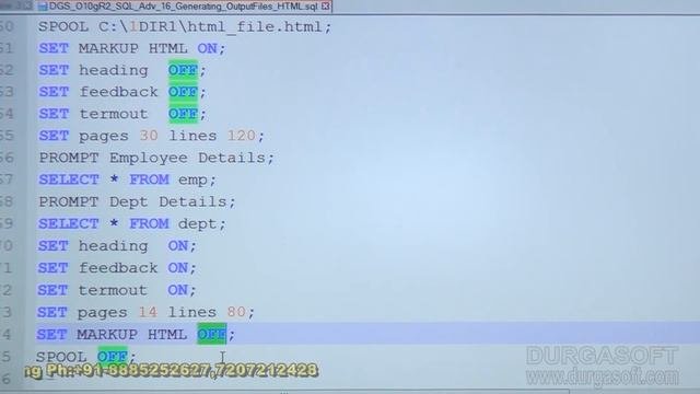 Oracle Tutorial || Oracle|Adv Sql | Generating Output Files Part - 2 by basha смотреть онлайн