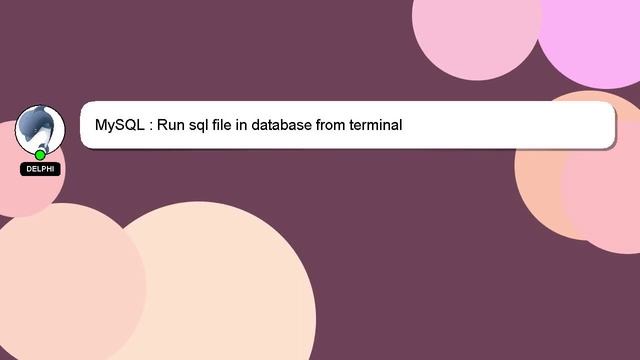 MySQL : Run sql file in database from terminal смотреть онлайн