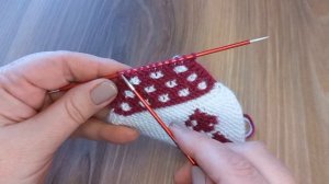 Вязаные следочки 💜❤️на 2х спицах👍