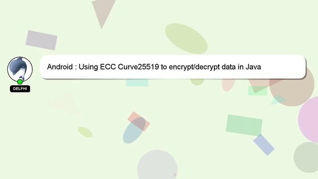 Android : Using ECC Curve25519 to encrypt/decrypt data in Java смотреть онлайн
