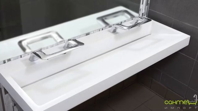 Сенсорный смеситель Bradley для общественных мест со встроенным дозатором для мыла и сушкой для рук смотреть онлайн