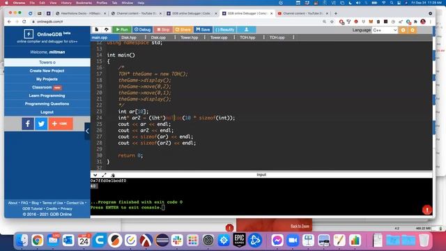 CSC300 9/24/21 More Towers of Hanoi, and Array pointers смотреть онлайн