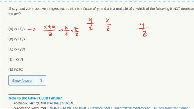 Div. 45- If x, y, and z are positive integers such that x is a factor of y, and x is a multiple of смотреть онлайн