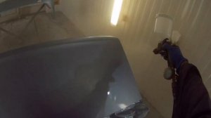 Devilbiss  Pro Lite1.4 голова Т-110 и SLIM KOMBAT HTE 1.3  Тест на лаке. Помещение не убирал)))