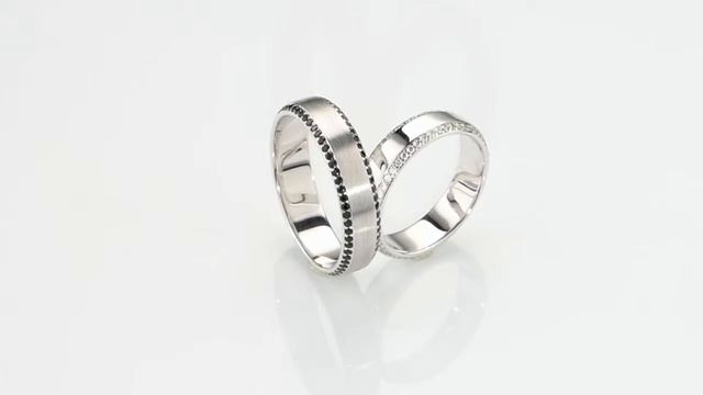 Обручальные кольца из белого золота YOU AND ME