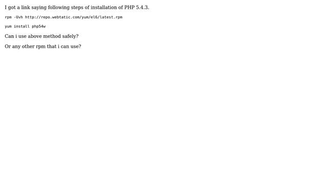 Steps to install PHP 5.4.3 from rpm and yum? смотреть онлайн