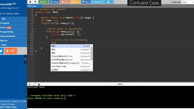 pyramid star pattern in java смотреть онлайн