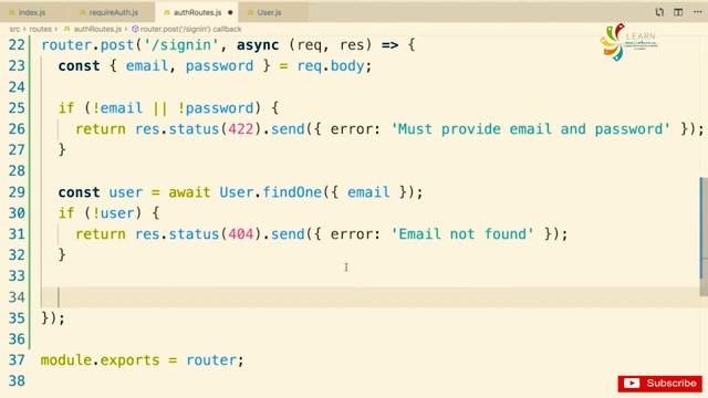 React Native and Hooks Course Building a Custom Express API Sign in Route Part 135 смотреть онлайн