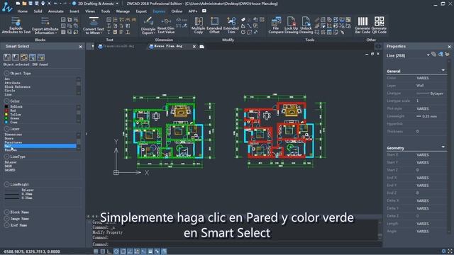 Smart Select: Cómo seleccionar objetos rápidamente a base de diferentes filtros en ZWCAD (Spanish) смотреть онлайн