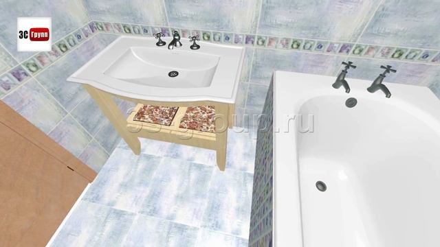 Плитка "Сирио" в интерьере ванной комнаты | Уралкерамика | 3D-раскладка, дизайн-видео смотреть онлайн