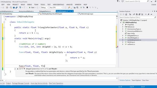 Inbuilt Generic Delegates | Func, Action and Predicate | LINQ Specific Programming Constructs смотреть онлайн
