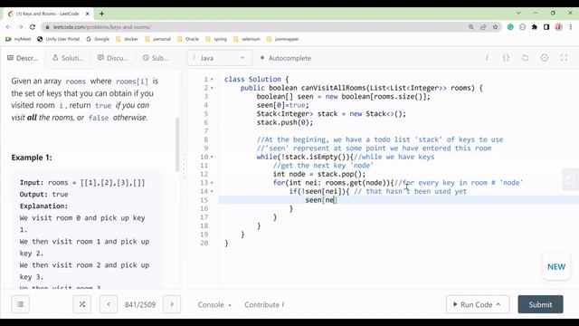 Keys and Rooms Leetcode 841 Java Solution with DFS Approach смотреть онлайн