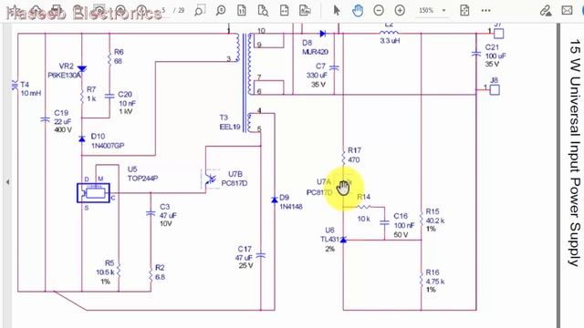 [369] TOP244P Flyback Switch Mode Power Supply 24V 15 Watt Design Example смотреть онлайн