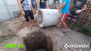 Монтаж колец уличный туалет.