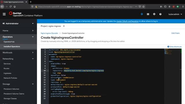 How to Install the NGINX Plus Ingress Controller for Kubernetes on Red Hat OpenShift смотреть онлайн