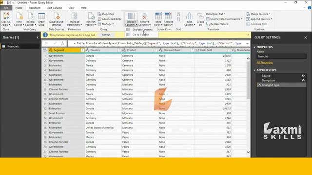 how to choose column in power query in power bi desktop | Power Query Tutorials смотреть онлайн