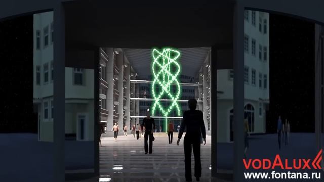 Цифровой водопад. Фонтан для деловых и торговых центров от Vodalux смотреть онлайн