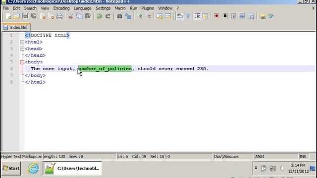 Learn HTML code: define a variable смотреть онлайн