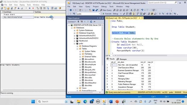 SQL Profiler | Part 3 - Trace Filtering and Saving as a Table | SSMS TSQL Tutorial #139 смотреть онлайн