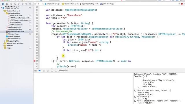 5 Xocde Weather App JSON смотреть онлайн