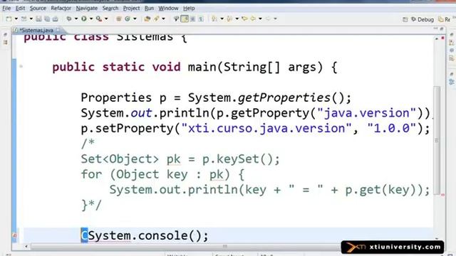 Universidade XTI JAVA 108 System Runtime Properties e Console смотреть онлайн