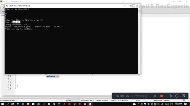 LINEAR SEARCH IN AN ARRAY IN C PROGRAM #C #MKCODER смотреть онлайн