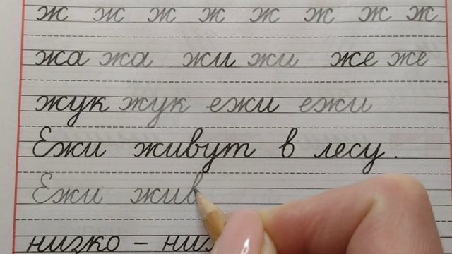 Строчная /маленькая буква ж, стр.6, часть 4. Прописи 1 класс (В.Г. Горецкий, Н.А. Федосова). смотреть онлайн