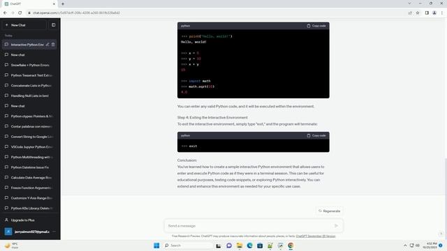 How to let user enter Python code as if they re running python from terminal смотреть онлайн
