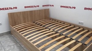 Кровать Амелина 160 (160 на 200), дуб сонома с ламелями  (ВМ-Мебель)