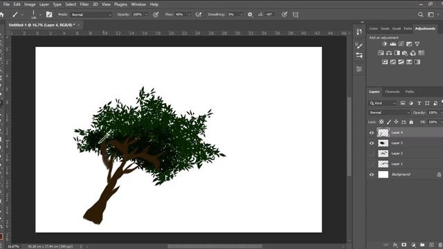 How to draw a tree Brushes in Photoshop смотреть онлайн