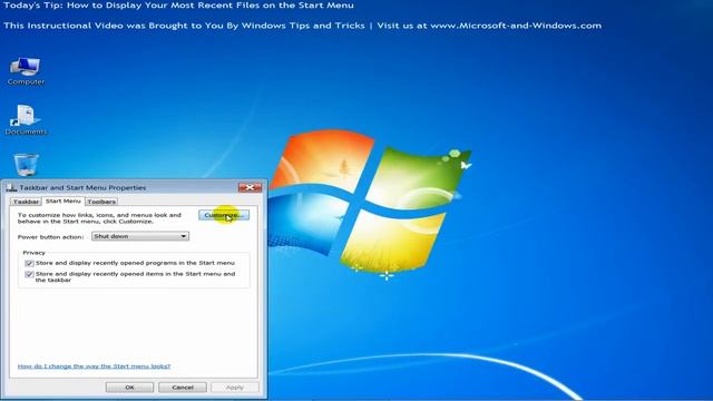 How to Display Your Most Recent Files on the Start Menu in Windows 7 смотреть онлайн