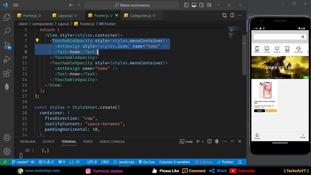 Footer Section React Native Ecommerce App Mern Stack Project Mern App смотреть онлайн