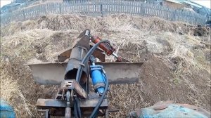 Самодельный поворотный отвал на заднюю навеску Т-40АМ