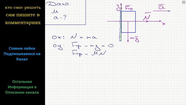 Физика С каким минимальным ускорением должна двигаться стенка a, чтобы брусок не падал при наличии смотреть онлайн