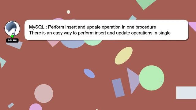 MySQL : Perform insert and update operation in one procedure смотреть онлайн