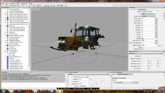 Создаем мод с нуля для FS15 - 8 - ставим фары, ставим и прописываем свет, настройка ног и не только смотреть онлайн