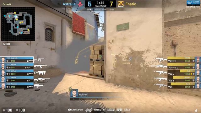 Astralis vs fnatic - IEM Chicago 2018 - map2 - de_mirage [ceh9 & CrystalMay] смотреть онлайн