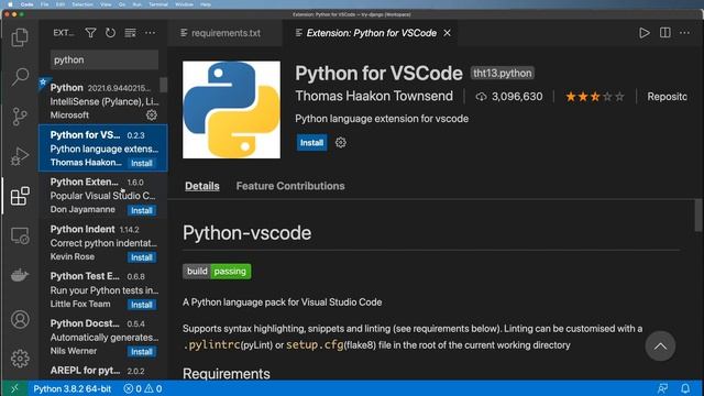 7 - Setup Django on VS Code - Python & Django 3.2 Tutorial Series смотреть онлайн