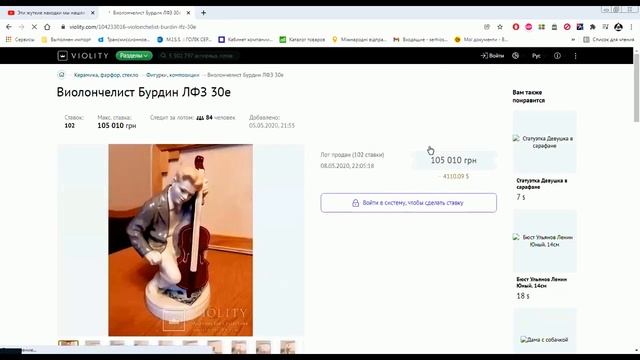 5 самых дорогих статуэток, проданных на виолити за поледнее время! смотреть онлайн