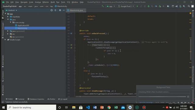 How to double Tap to Exit Application in Android Studio. смотреть онлайн