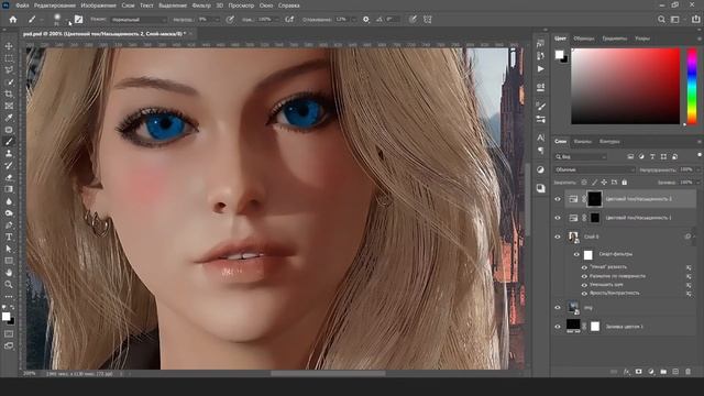 Ретушируем девушку в фотошопе в стиле фэнтези смотреть онлайн