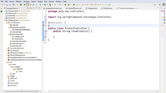 SOF3021 Java5 Hướng dẫn tạo giỏ hàng Shopping cart trong java spring boot P1 смотреть онлайн