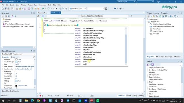 ToggleSwitch C++ builder. смотреть онлайн