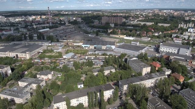 Аэро обзор Телевышка, Советский пр-т, ул. Нарвская, Ген Озерова Кирова, Мусоргского, Калужская смотреть онлайн