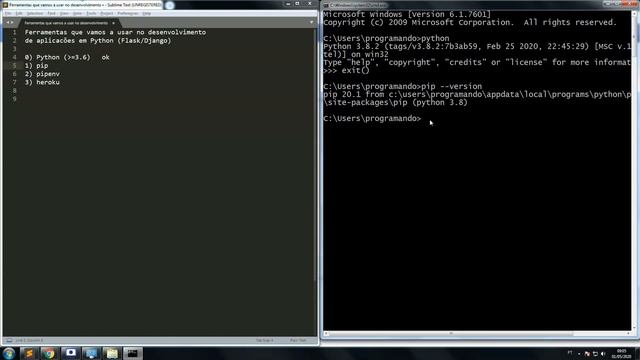 Configurando um ambiente de desenvolvimento Django/Flask no Windows смотреть онлайн