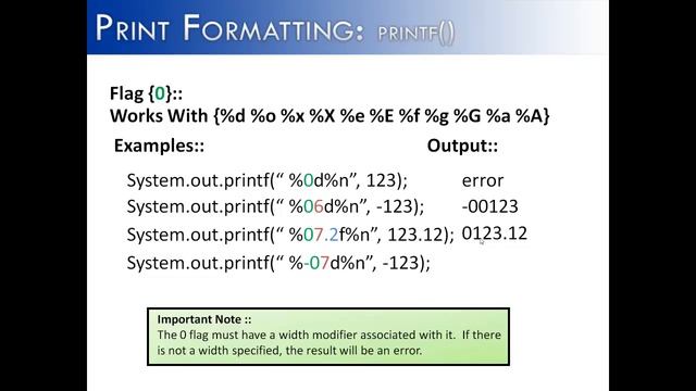 Print Formatting Part 8: printf() Flag 0 (Java) смотреть онлайн