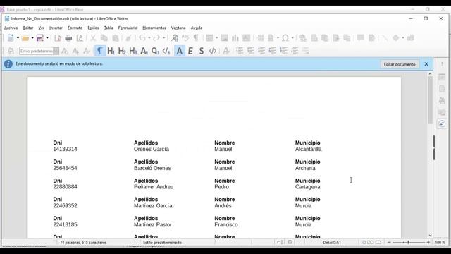 Unidad 5.1. Informes asistente. LibreOffice Base. смотреть онлайн
