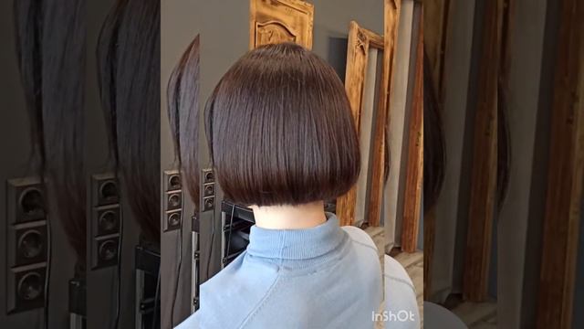 Стрижка прямой короткий Боб с челкой Haircut straight short bob with bangs #стрижка#боб#haircut#bob смотреть онлайн